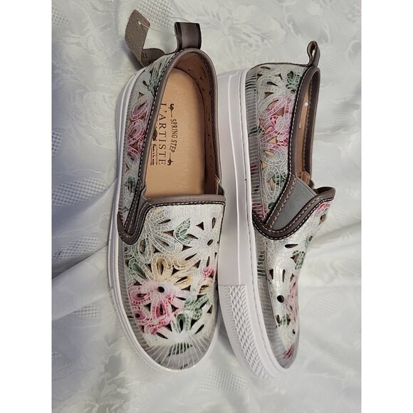 L'Artiste by Spring Step Leather Slip-Ons Denofeden Gray Multi EU 38 US 7.5-8 - Picture 5 of 8